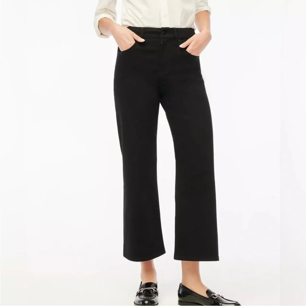 J. Crew Black Wide Leg Crop Jeans 27 Tall NWT